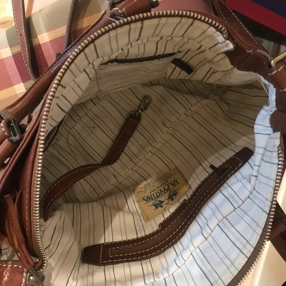 LaMartina Leather and Canvas Handbag - Picture 4 of 5